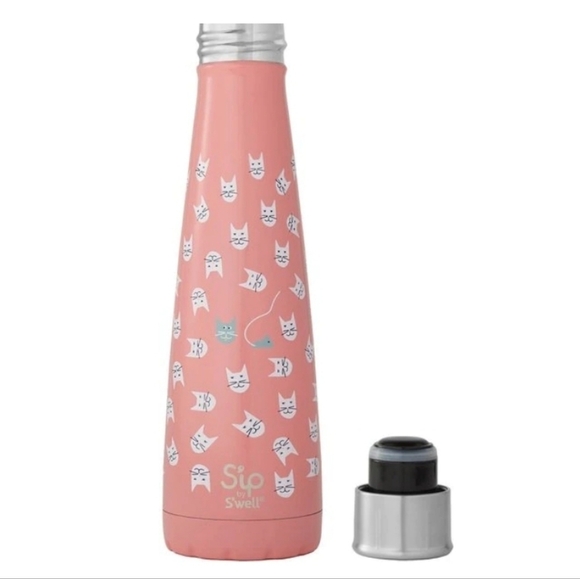 Sip by S'well pink cat kitty metal water bottle - Picture 2 of 5
